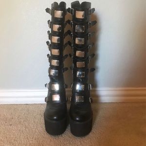 Womens Tall Goth Black Boots